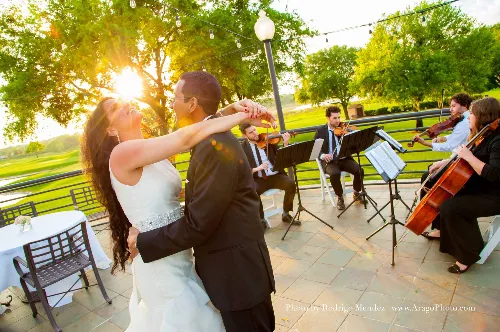 Classern Quartet performing as newly wed couple danced